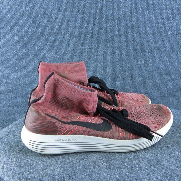 Nike Lunarepic Flyknit‎ Women Sneaker Shoes Size 9 Medium Red Fabric Lace Up - Picture 4 of 10